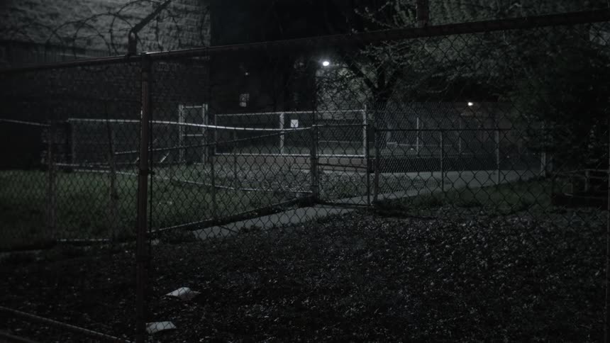 The park is empty at night