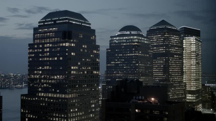 Downtown skyscrapers are displayed