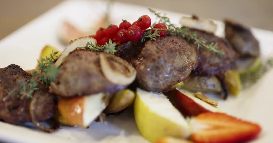 Food is displayed on a plate