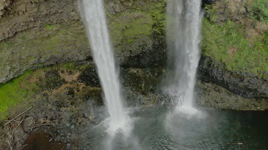 Water is falling down a water fall