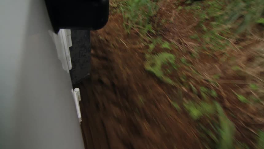 A car driving on a trail