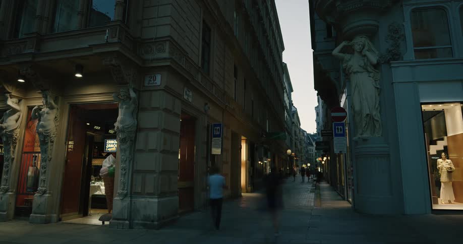 People are walking in a city