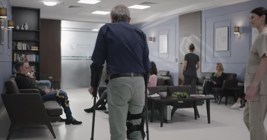 People sit in waiting room during daylight