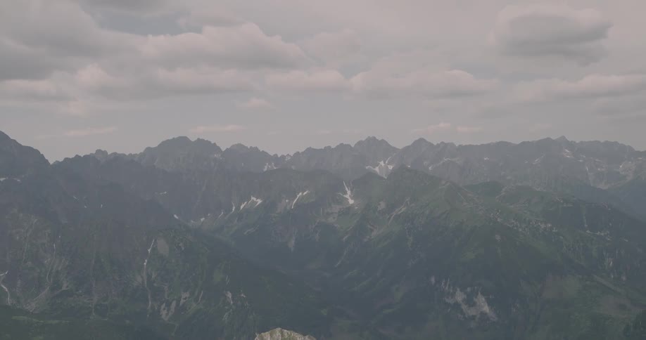 Landscapes of mountains on a cloudy day