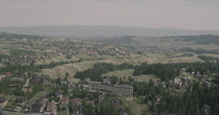 Landscape view of a city and neighborhoods