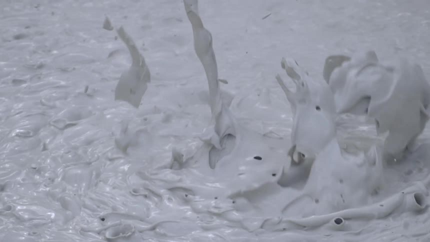 A white bubble burst