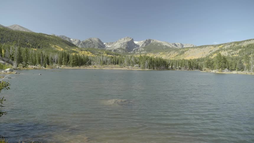 A view of a lake and mountain