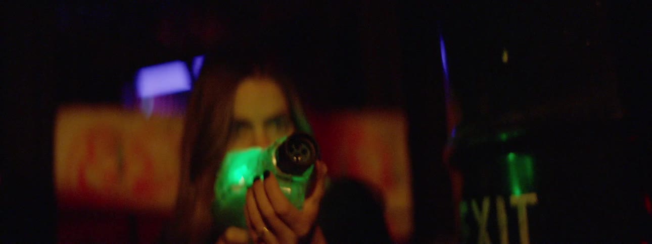 A female playing laser tag