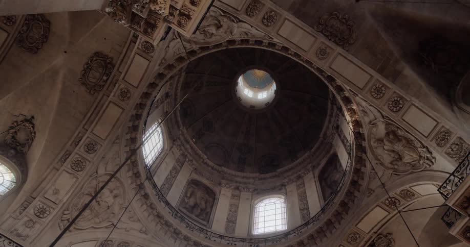 A view looking up to the ceiling of a building