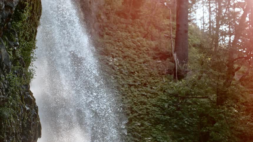A slow motion of waterfall