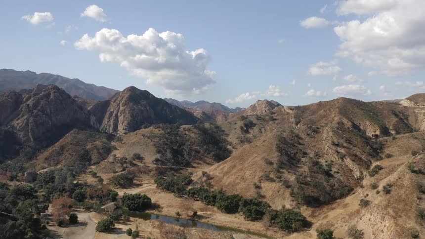 An aerial view of a mountain