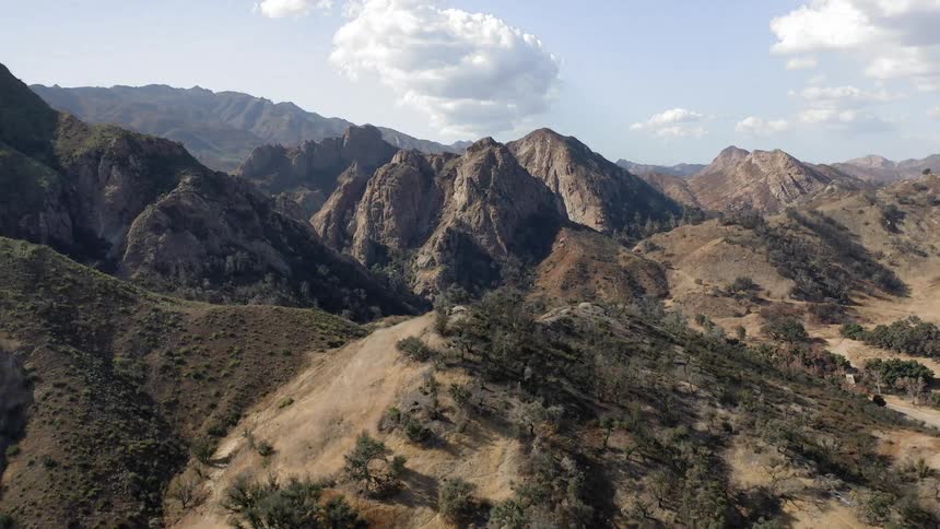 A scenery of a mountain range in the wild