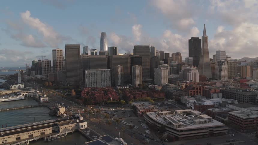 Landscape view of the downtown area in a city