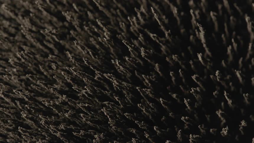 Iron shavings make spires and move as a hidden magnet moves around