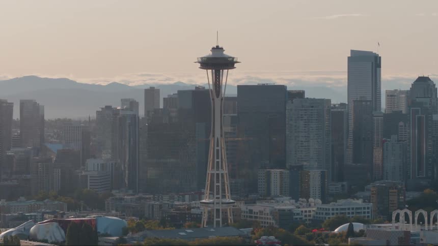 Skyline view of the downtown area in a city