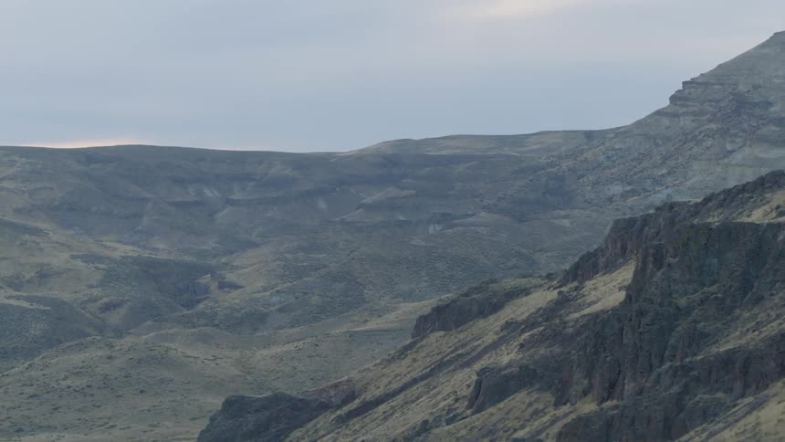 Mountains with sheer cliffs and little vegetation