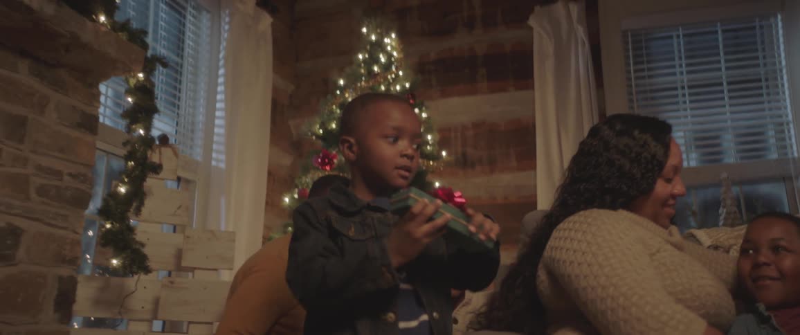 Family celebrating christmas