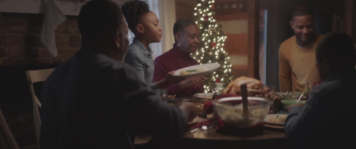 Family dinner at the christmas day