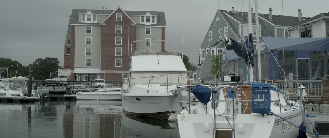 Boats sitting in a marina