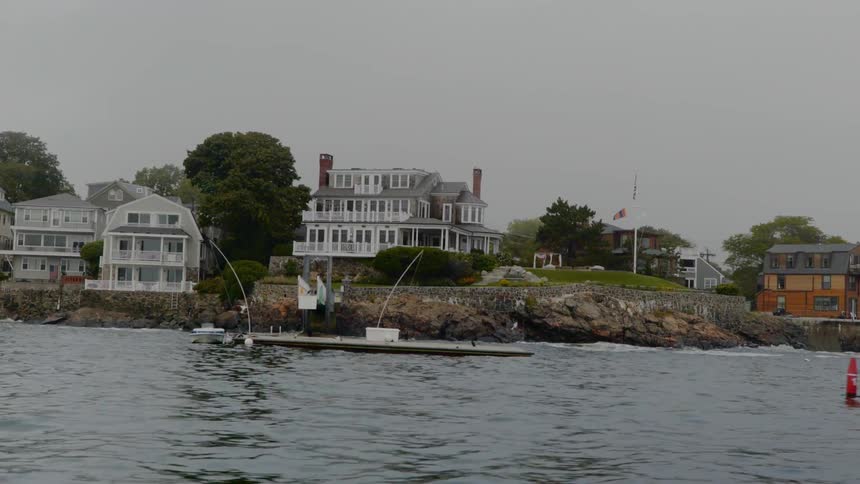 A view of a riverside residence from the river
