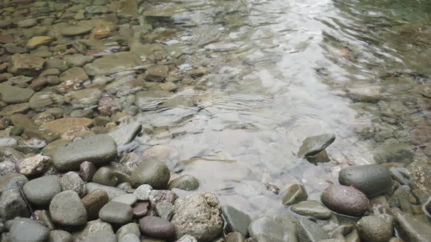 Water ripple on the river bank