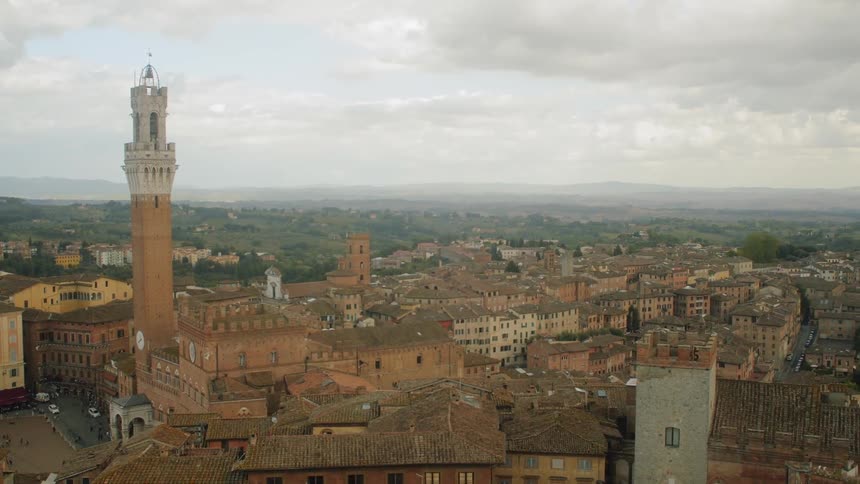 An aerial view of an old city