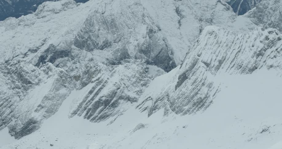 Snow and ice covered mountain range