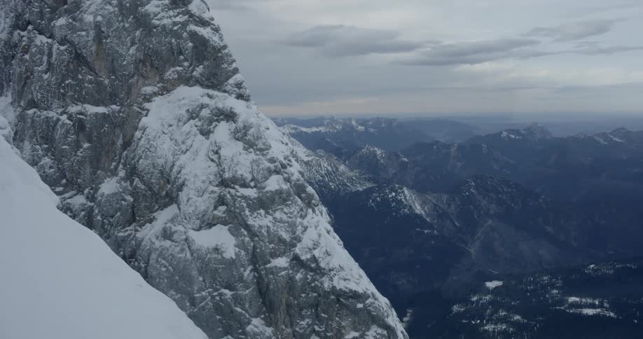 Birds eye view of the snow covered mountains