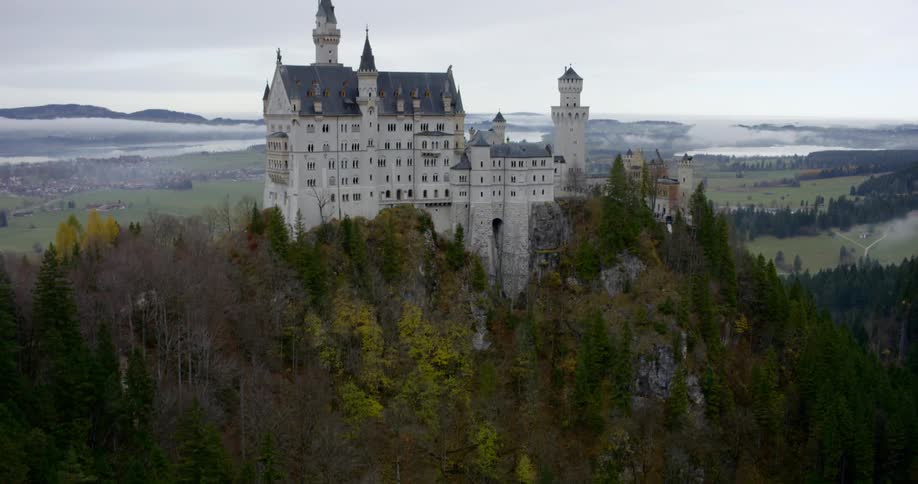 A large castle on the mountaintop