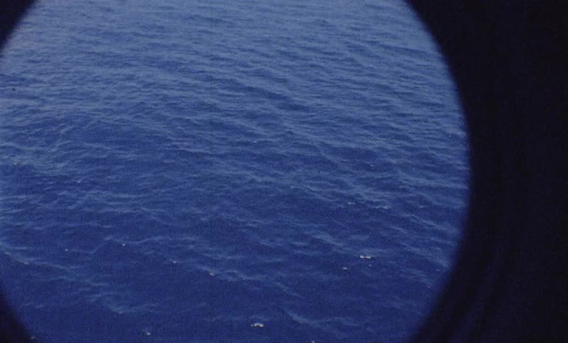 A vintage footage of a blue ocean
