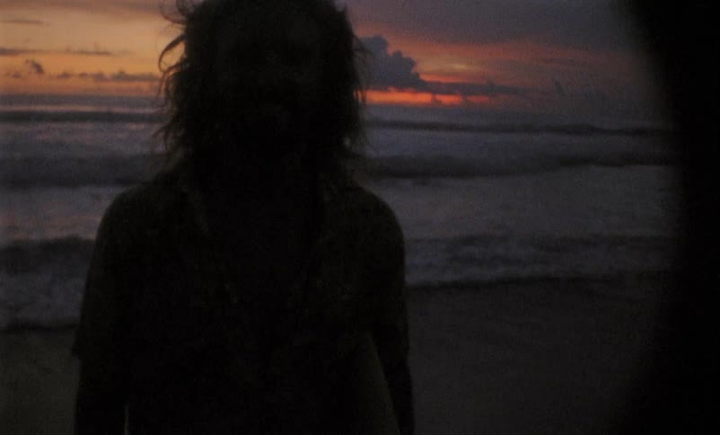 A silhouette of a horror man at beach