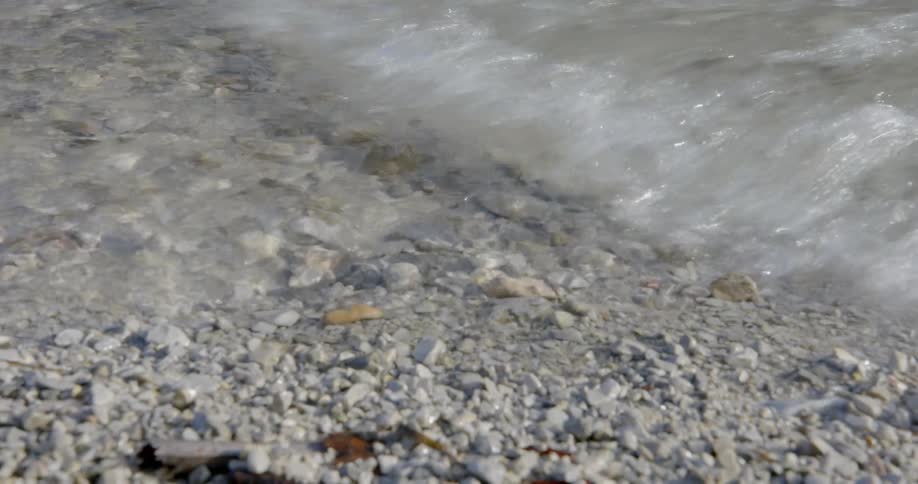 Water is moving towards the beach coast line