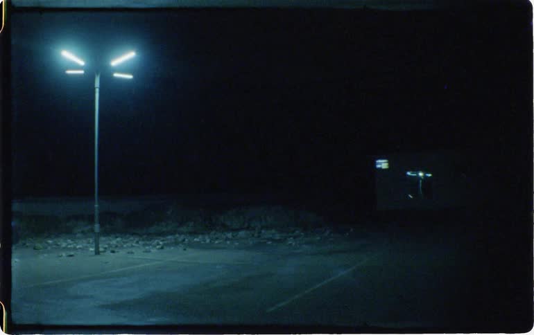 Street light at night in the dark