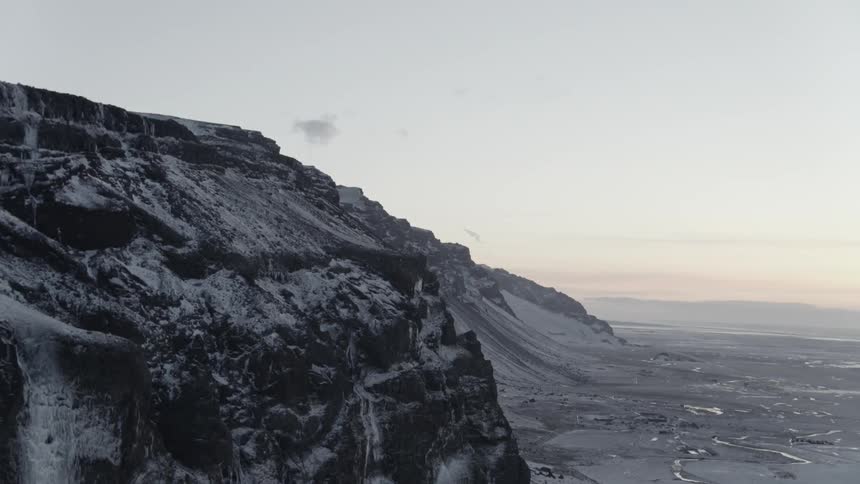 A scenery of a big icy mountain