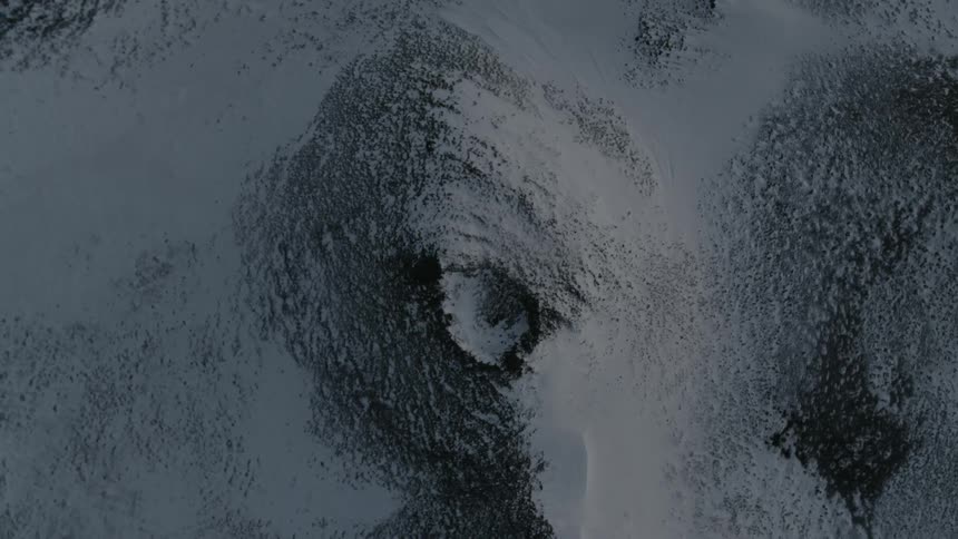 Ice and snow covered depression