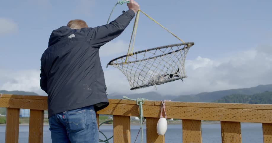Man fishing in the ocean
