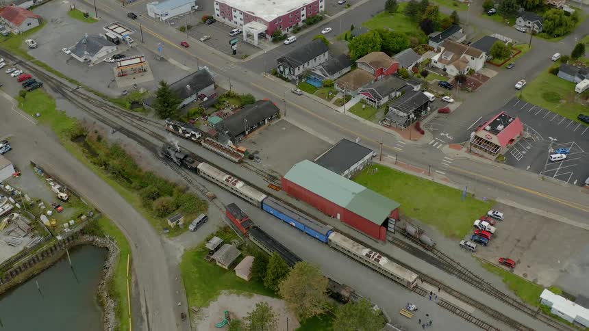 Birds eye view of city streets