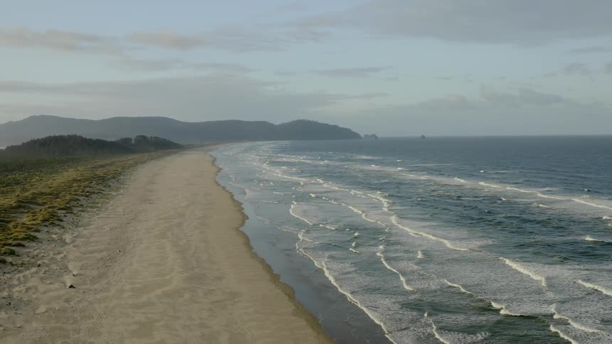 An aerial view of a beach coastal