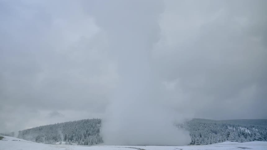 A view from snowy mountain at winter