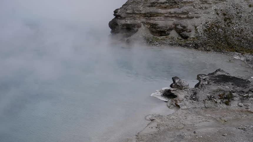 A scenery of a lake at winter