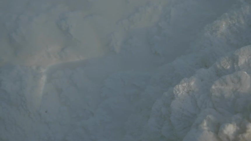 Snow blowing over the snow covered ground