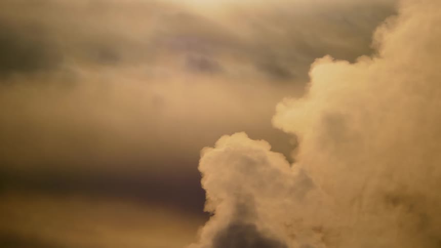 Smoke billows in to the air