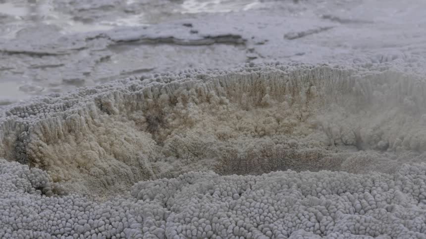 A close up view of a glacier
