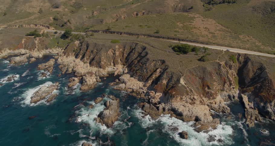 Birds eye view of the coastline