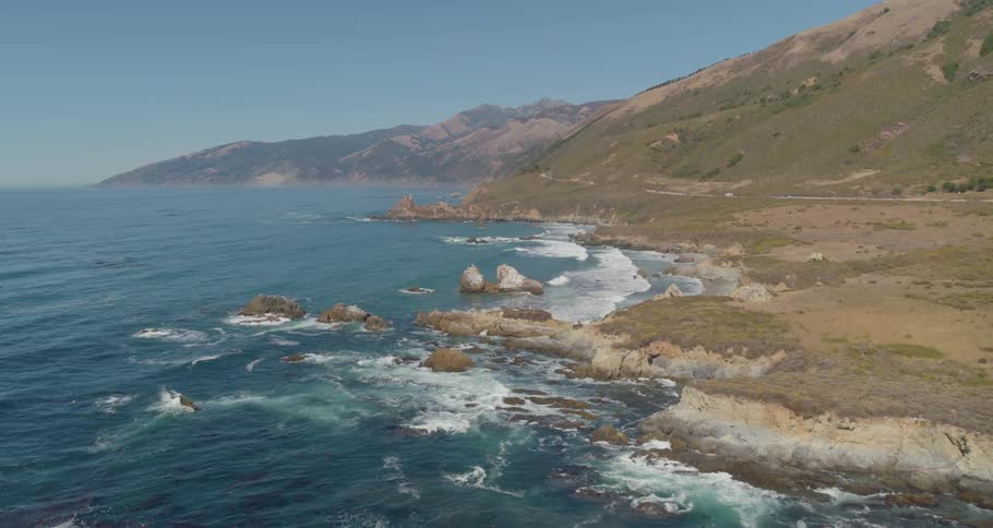 Aerial view of coastal headland at day