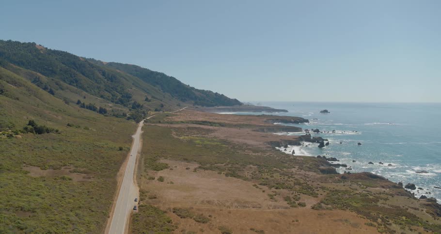 An aerial view of a hill