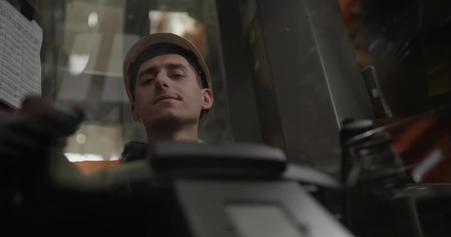 A man is working at a warehouse
