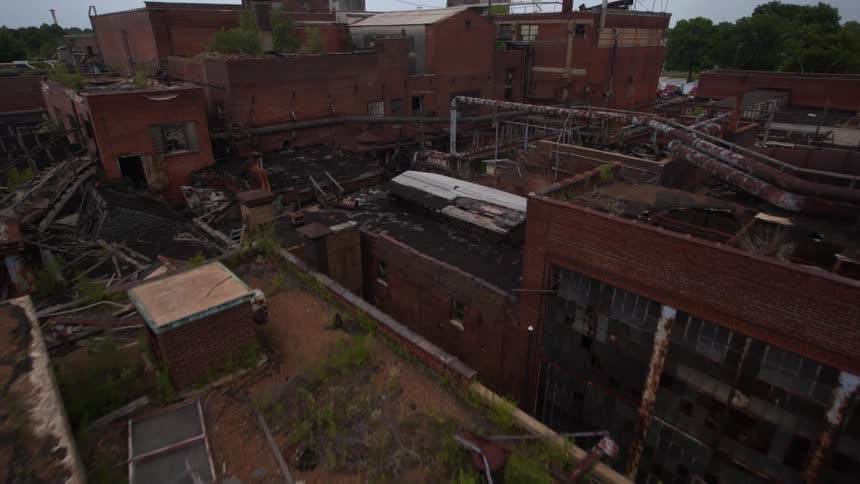 Aerial view of a abandon building