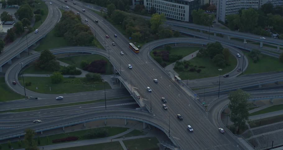 Highway intersection on city