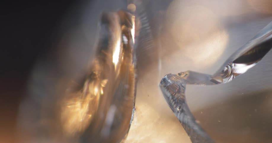 Abstract footage of light shining on broken glass